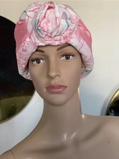 Laço de fita rosa floral turbante de seda algodão feito à mão Suzanne Couture Millinery NY comprar usado  Enviando para Brazil