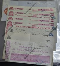 Antique bank cheques for sale  CHORLEY