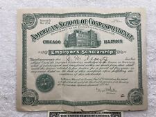 Certificado de bolsa American School of Correspondence Chicago Illinois vintage, usado comprar usado  Enviando para Brazil