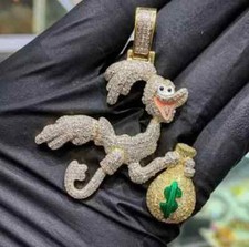 Pingente de berloque redondo de desenho animado de pato moissanita real 3,40 ct folheado a ouro amarelo 14K comprar usado  Enviando para Brazil