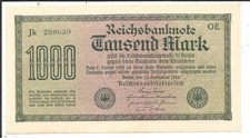 Reichsbanknote 1000 mark gebraucht kaufen  Stade