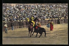 Suerte de vara, Torero beim Stierkampf, Ansichtskarte  comprar usado  Enviando para Brazil