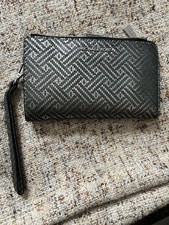Carteira de pulso Michael Kors jet set DBL com zíper e padrão geométrico exclusivo prata comprar usado  Enviando para Brazil