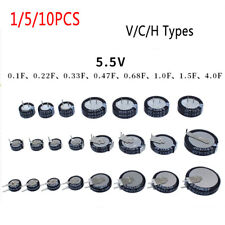 Supercapacitor 5.5V V/C/H tipos 0.1F 0.22F 0.33F 0.47F 1F 1.5F 4F botão Farad comprar usado  Enviando para Brazil