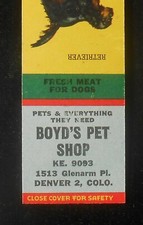 Usado, 1940s Boyd's Pet Shop carne para cães 1513 Glenarm Pl. The Dog House Denver CO MB comprar usado  Enviando para Brazil