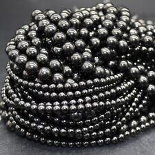 Jet round beads for sale  BRIGHOUSE