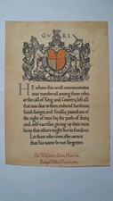 Ww1 memorial scroll for sale  SOLIHULL