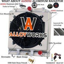 Radiador de alumínio 2 linhas + cobertura de ventilador compatível com 1992-2001 1998 Honda Civic Acura Integra comprar usado  Enviando para Brazil