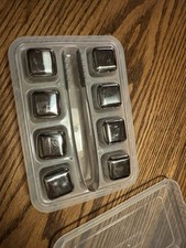 Conjunto de 8 cubos de uísque de aço inoxidável com pinças comprar usado  Enviando para Brazil