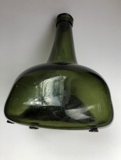 Garrafa de cebola de transição lateral reta antiga vidro preto início dos anos 1700 comprar usado  Enviando para Brazil