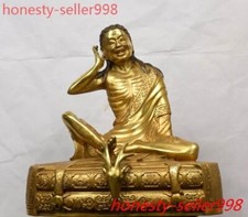 Usado, Estátua de cabeça de veado 11,6" templo budismo tibetano bronze Milarepa Arhat Buda passeio comprar usado  Enviando para Brazil