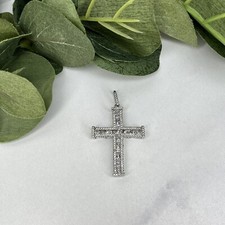 Usado, Gaiola pingente cruzada zircônia cúbica prata esterlina designer FZN comprar usado  Enviando para Brazil