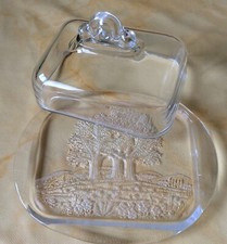 Butterschale glas muster gebraucht kaufen  Dorsten