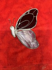 VINTAGE VITRAL BORBOLETA APANHADOR DE SOL RETRÔ VERMELHO ROXO (13a) comprar usado  Enviando para Brazil
