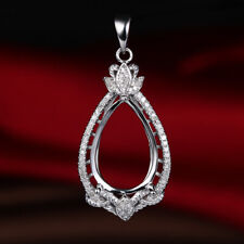 Pingente de prata pera 10x14,5 mm a 12x16 mm 0,2 ct diamantes semi montagem joias finas comprar usado Pingente de prata pera 10x14,5 mm a 12x16 mm 0,2 ct diamantes semi montagem joias finas comprar usado  Enviando para Brazil