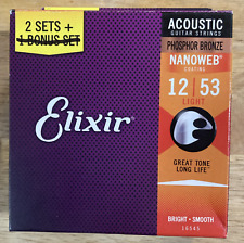 Cordas de guitarra acústica Elixir 16545 Nanoweb leve 2 conjuntos comprar usado  Enviando para Brazil