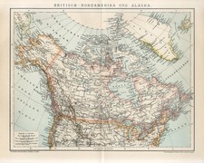 Mapa antigo 1895 AMÉRICA DO NORTE BRITÂNICA CANADÁ e ALASCA EUA GRONELÂNDIA ISLÂNDIA comprar usado  Enviando para Brazil