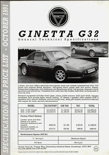 Ginetta g32 specifications for sale  UK