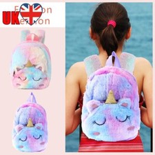 Bolsa escolar infantil de pelúcia unicórnio desenho animado bolsa pré-escolar portátil mochila infantil comprar usado  Enviando para Brazil