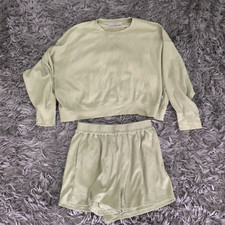 Usado, Conjunto de camisa lounge feminina Araminta James + shorts tamanho 12 verde algodão 106646 comprar usado  Enviando para Brazil