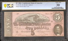 1864 bill confederate for sale  Hoffman Estates