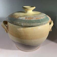 Usado, Caçarola de sopa de feijão de argila de grés prato arte abstrata cerâmica assinada comprar usado  Enviando para Brazil