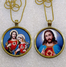 Pingente feito à mão de bronze amarelo com moldura de vidro bênção Jesus é o Filho de Deus  comprar usado  Enviando para Brazil