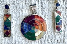 Pingente espiral vintage peruano de prata 950 PACHAMAMA deusa andina - 8 gramas comprar usado  Enviando para Brazil