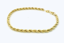 Pulseira de corda de ouro amarelo 9 quilates 19 cm de comprimento trava de mola 1,9 g ouro 375 Hallmarked comprar usado  Enviando para Brazil
