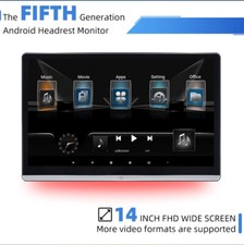 Encosto de cabeça rotativo 14" TV 1080P monitor de carro tablet Android12 tela sensível ao toque 2+32GB comprar usado  Enviando para Brazil