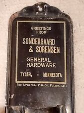 Esfregão/suporte de quarto publicitário Sondergaard & Sorensen anos 1920–30 Tyler Minnesota , usado comprar usado  Enviando para Brazil