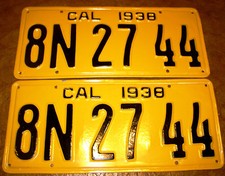 1938 california plates for sale  Pine Grove