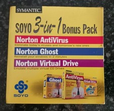 NOVO Symantec Soyo 3 em 1 Pacote Bônus Norton AntiVirus, Ghost & Virtual Drive PC CD comprar usado  Enviando para Brazil