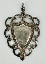 Używany, Antyczny 1926 Solidny srebrny medal Fob – London Hallmark – R.N. Koszary 1937 na sprzedaż  Wysyłka do Poland