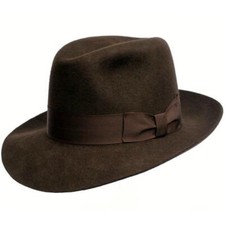 Męska wełniana filcowa czapka fedora w stylu Indiana, używany na sprzedaż  Wysyłka do Poland