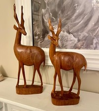 Wooden gazelle carved for sale  WESTCLIFF-ON-SEA