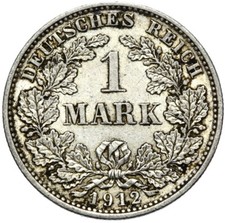 Rzesza Niemiecka - Cesarstwo - J. 17 - Moneta - 1 marka 1912 E - Srebro 900 na sprzedaż  PL