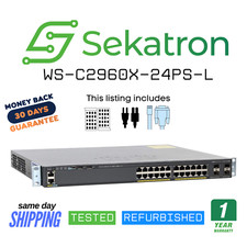 ♻️ Switch Gerenciado Cisco Catalyst WS-C2960X-24PS-L 24 Portas Gigabit PoE+ ⚡FastShip comprar usado  Enviando para Brazil