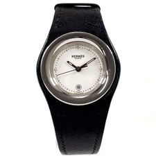 Usado, Relógios HERMES HA1.210 Arne aço inoxidável/couro prata/preto quartzo vintage comprar usado  Enviando para Brazil