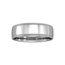 Anel de aliança de casamento ouro branco 18 quilates Jewelco London 6 mm bomba corte moinho grão comprar usado  Enviando para Brazil