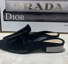 Sapato Slide Schutz Couro Camurça Patente Preto Mules Eunice Tamanho 7,5, usado comprar usado  Enviando para Brazil