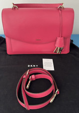 DKNY BOLSA DE MÃO DE COURO LUXO LEX ROSA DESIGNER ALÇA TIRACOLO BOLSA SATCHEL BOLSA DE PÓ comprar usado  Enviando para Brazil