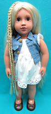 NOSSA GERAÇÃO 18" BONECA DE CABELO LOIRO CRESCENDO COM OLHOS CASTANHOS--J-72 comprar usado  Enviando para Brazil