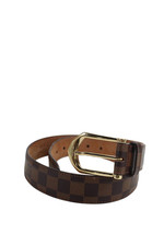 Cinto Louis Vuitton Masculino de Lona Revestida Damier Plane Fivela Marrom Tamanho 30, usado comprar usado  Enviando para Brazil