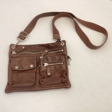 Bolsa tiracolo vintage FOSSIL couro genuíno marrom chave seixo ACT#8609 comprar usado  Enviando para Brazil