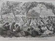 Gravure 1855 - Les Upa-Upa danse Taïtienne comprar usado  Enviando para Brazil