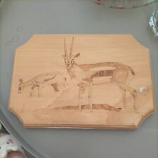 Gazelle wooden plaque for sale  PETERBOROUGH