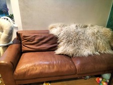 Habitat leather sofa for sale  AYLESBURY