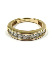 CONJUNTO DE CANAIS DE OURO AMARELO 14K ANEL REDONDO PULSEIRA DE DIAMANTE TAMANHO 4 comprar usado  Enviando para Brazil