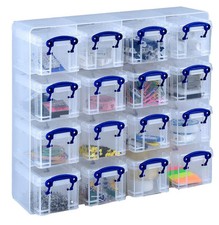 Organizador realmente útil, cajas de almacenamiento de 16 x 0,14 litros en plástico transparente... segunda mano  Embacar hacia Mexico